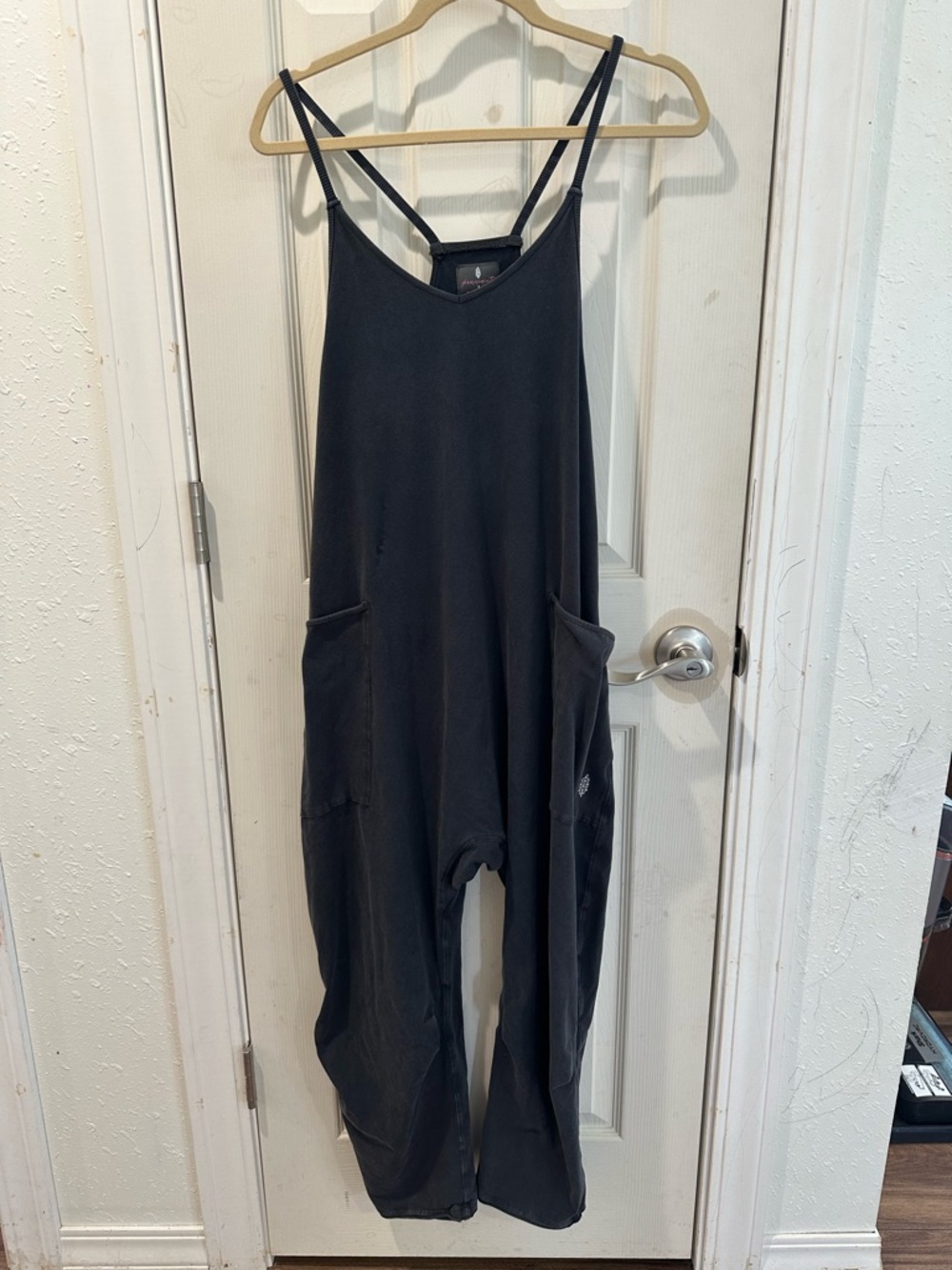 Free People Hot Shot Romper in Washed Black